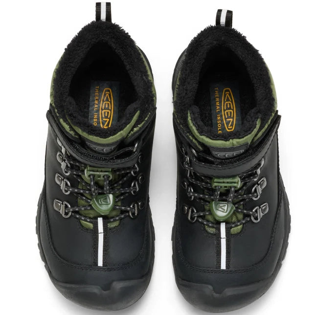 Bequemer KEEN WP TEX KANIBOU Winterschuh in schwarz und grün, perfekt für kalte Tage