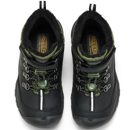 Bequemer KEEN WP TEX KANIBOU Winterschuh in schwarz und grün, perfekt für kalte Tage