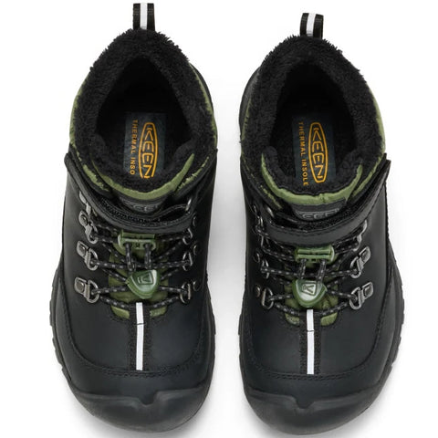 Bequemer KEEN WP TEX KANIBOU Winterschuh in schwarz und grün, perfekt für kalte Tage