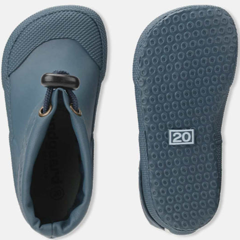 Wasserdichte Gummistiefel in blau mit Barfuß-Effekt für Kinder