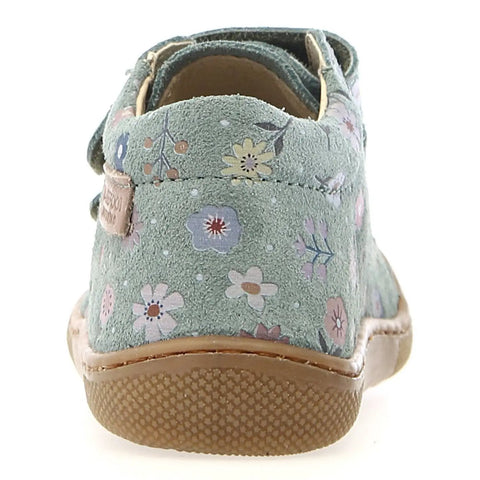NATURINO Barfußschuh Halbschuh AMUR - mintgrün / Streublümchen / dunkle Sohle