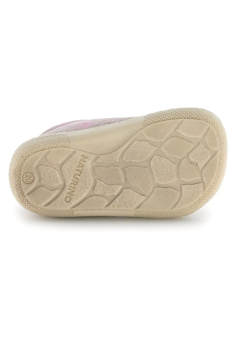 NATURINO Barfußschuh Halbschuh AMUR - altrosa / Blümchen / helle Sohle