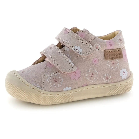 NATURINO Barfußschuh Halbschuh AMUR - altrosa / Blümchen / helle Sohle
