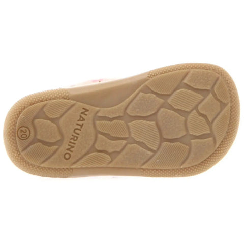NATURINO Barfußschuh Halbschuh AMUR - altrosa / Streublümchen / dunkle Sohle