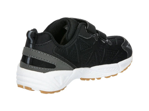 Schuhe LICO Flori VS 366380, Seitenansicht; schwarz-grau, Mesh-Obermaterial, weiße Sohle.