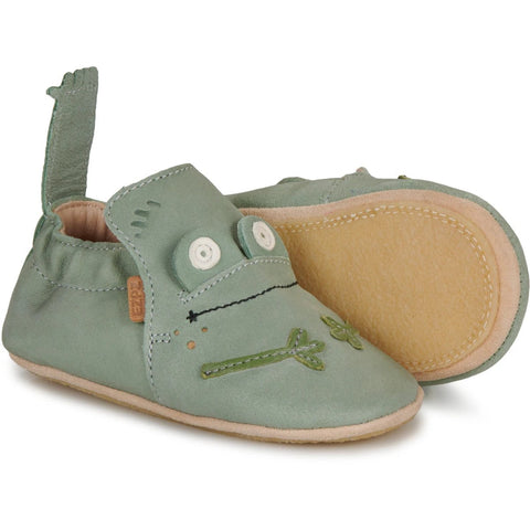 Schuhe EASY PEASY PreWalker MY BLUBLU ANZ88T-25, grün, Frosch-Design, weiches Obermaterial, 2er-Pack
