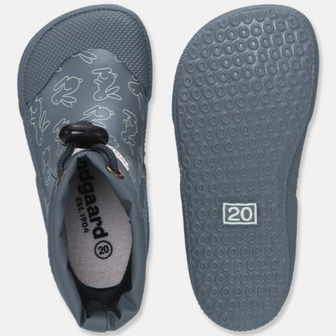 Durable and comfortable barefoot rubber boots for kids in petrol color