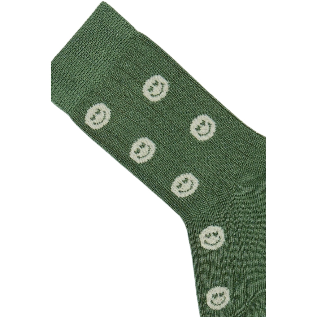 MINIPOP Bambus Socken - grün / Smiley
