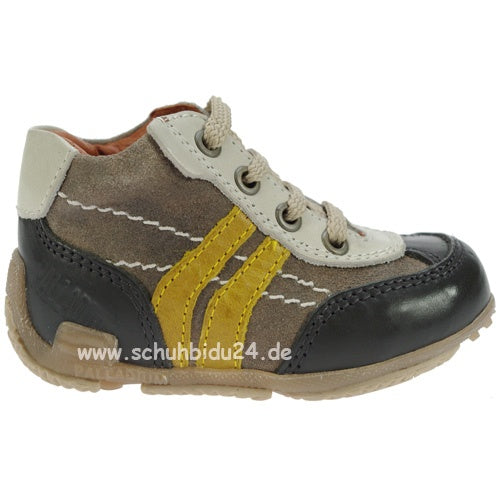 PALLADIUM Halbschuh SURPLUS in dark grey, taupe, and yellow color combination, ideal for casual and outdoor wear