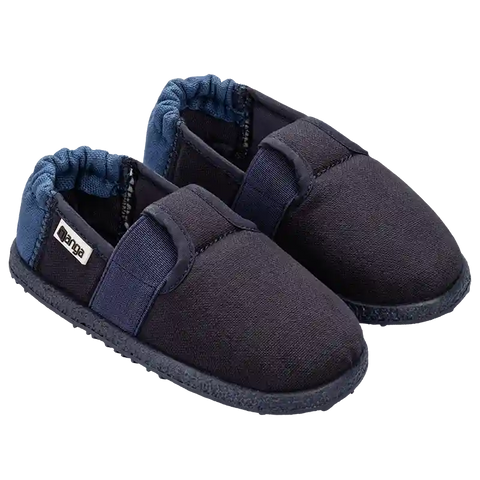  Hochwertiger dunkelblauer Hausschuh von NANGA mit rutschfester Sohle und weichem Futter 