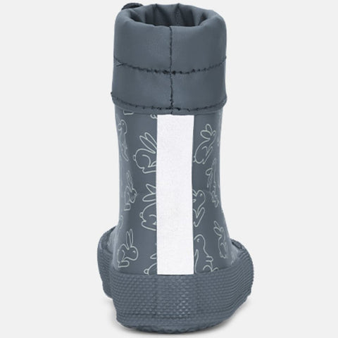 High-quality waterproof rubber boots in petrol color with cute bunny design