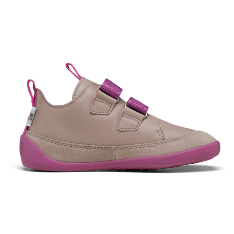 AFFENZAHN Barfuß Halbschuh BUDDY KOALA in taupe and violett color, a comfortable and stylish shoe for kids with a cute koala design