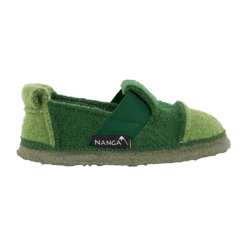 Comfortable NANGA Hausschuh 01-0010 93 dunkelgrün - oliv in dark green and olive color, perfect for relaxing at home