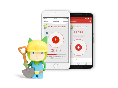Tonie Figur mit Bauarbeitermotiv für kreative Hörabenteuer