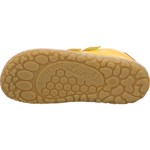 LURCHI Barfuß Halbschuh NOAH 50004-07 - gelb close-up of the adjustable strap and stitching