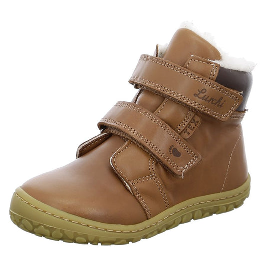 LURCHI Barfuß TEX Stiefel NOBBY 50009-04 - cognac - braun kids' boots in cognac brown, perfect for outdoor adventures and keeping feet dry and warm 