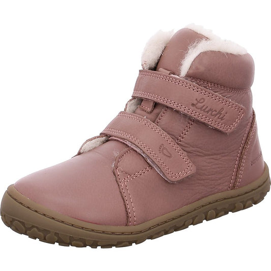LURCHI Barfuß Stiefel NIC 50022-03 - rosa Mädchen Stiefel in zartem Rosa mit bequemer Passform und rutschfester Sohle