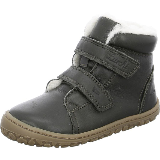 LURCHI Barfuß Stiefel NIC 50022-46 - oliv kids' barefoot boots in olive green with flexible sole and adjustable strap