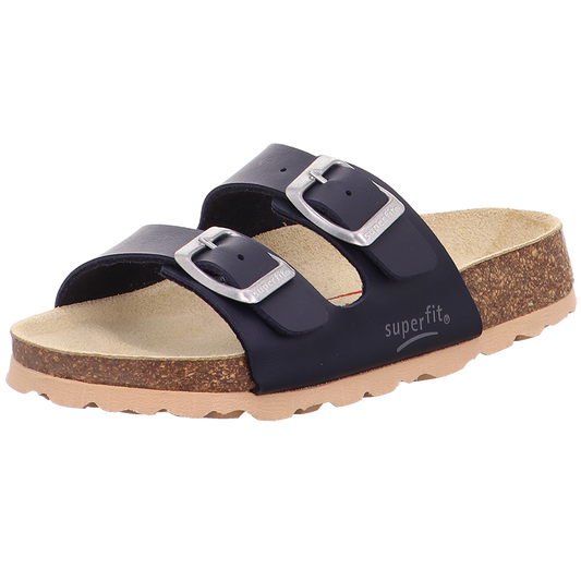 SUPERFIT Hausschuh Pantolette TECNO 111-800 - navy from the front