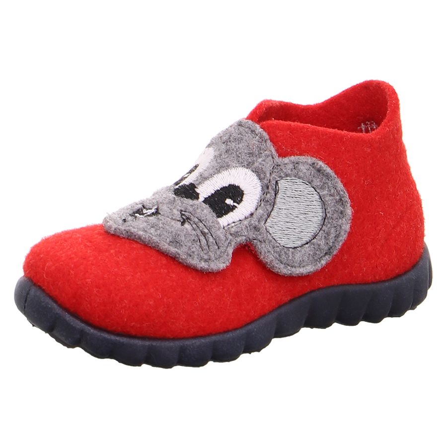 Cozy red SUPERFIT Hausschuh HAPPY 294-71 with cute mouse design