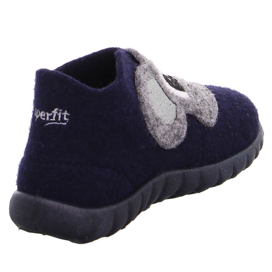  Adorable navy blue house shoes with cute mouse embroidery 