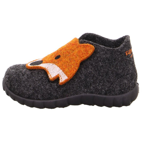 Comfortable and stylish SUPERFIT Hausschuh HAPPY 295-47 in grey color with fox design