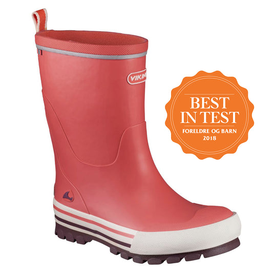 VIKING Gummistiefel JOLLY in vibrant coral color, perfect for rainy days