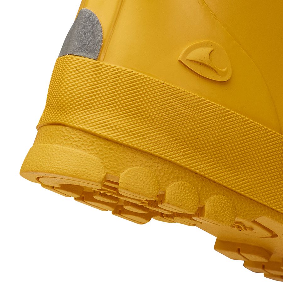 A pair of bright yellow VIKING Gummistiefel JOLLY rubber boots, perfect for outdoor activities in wet conditions