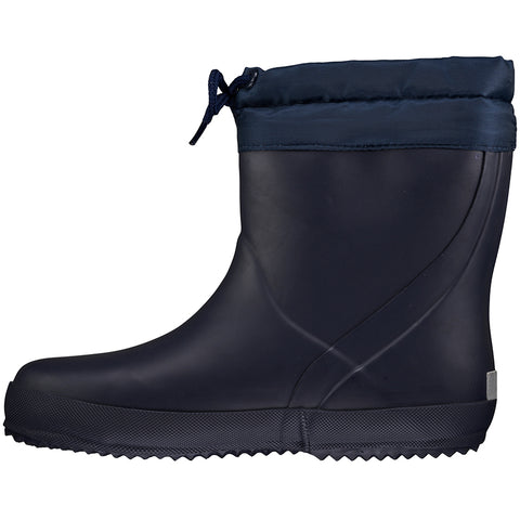 A pair of navy VIKING Gummistiefel INDIE ALV THERMO WOOL boots with warm wool lining, perfect for staying dry and cozy in cold, wet weather