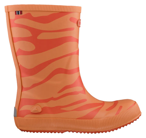 VIKING Gummistiefel CLASSIC INDIE in koralle color with zebra pattern on the sides 