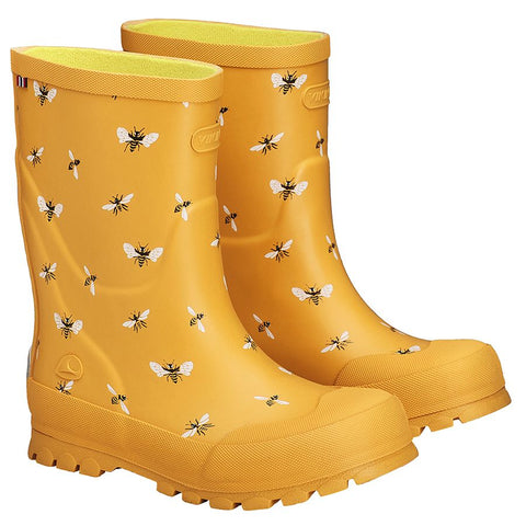 Yellow VIKING Gummistiefel JOLLY PRINT - curry - Bienchen rubber rain boots with cute bee print