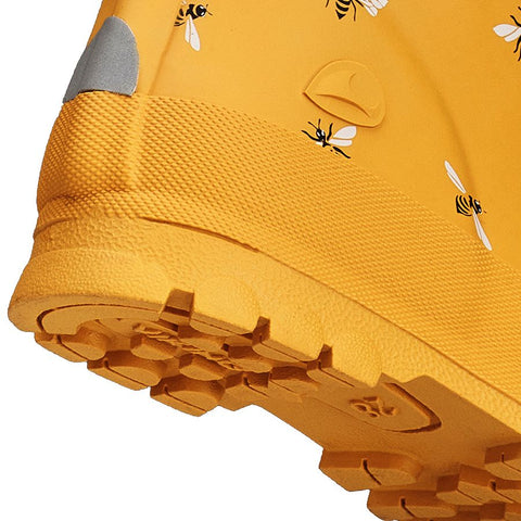 Yellow VIKING Gummistiefel JOLLY PRINT - curry - Bienchen rubber rain boots with bee print design