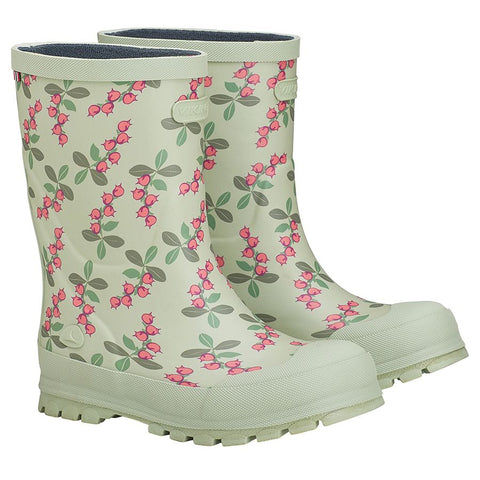 Viking Gummistiefel JOLLY PRINT in mint with Preiselbeeren design, perfect for rainy days and outdoor activities