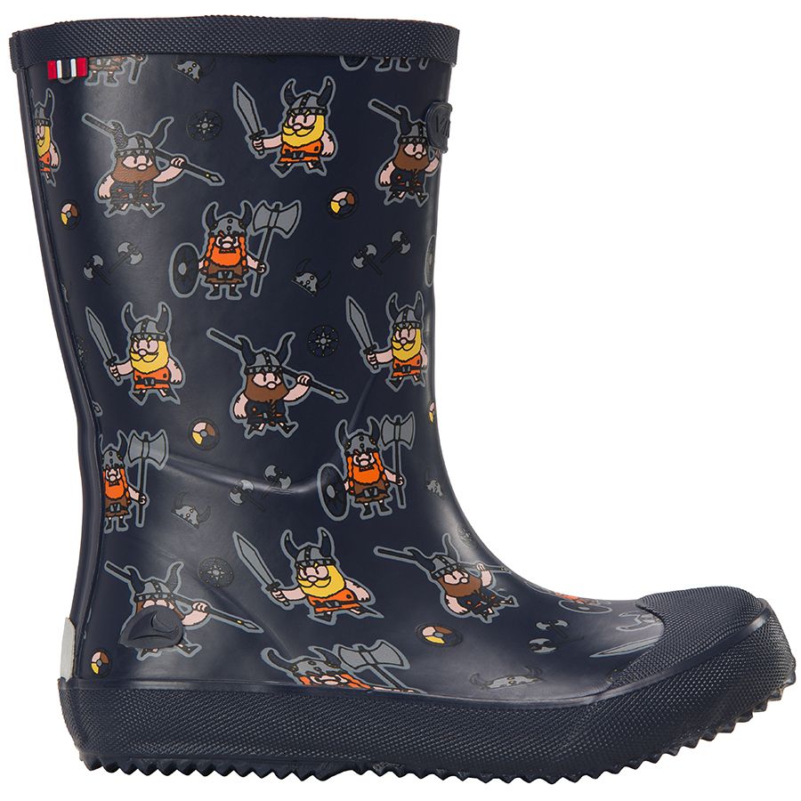 Close-up of the VIKING Gummistiefel INDIE PRINT - navy - Wikinger boots with a sturdy sole and comfortable fit