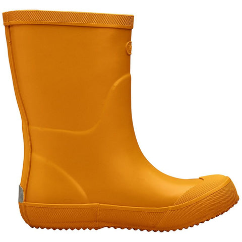 A close-up image of the VIKING Gummistiefel INDIE ACTIVE in curry color, showcasing its durable rubber material and sturdy construction for outdoor activities