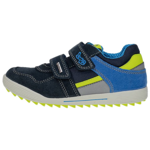 PRIMIGI GORE-TEX Halbschuh 18766-33 in navy color with royal and neongelb accents for kids' outdoor activities