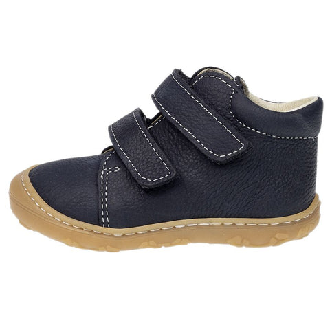  Dunkelblaue Knöchelschuhe mit Klettverschluss und Verstärkungen 