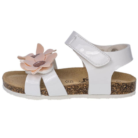 PRIMIGI Sandale 19292-00 in white and salmon colors with a flower design