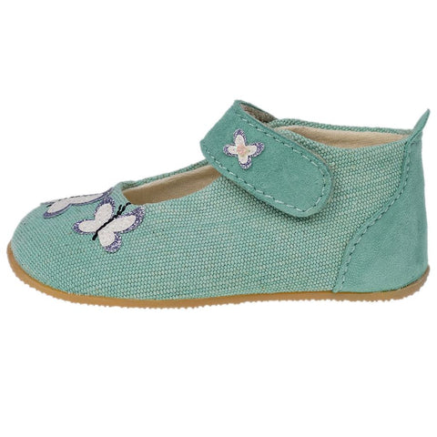 Soft and cozy LIVING KITZBÜHEL Hausschuh 4101-535 - mint - Schmetterling slipper with durable sole