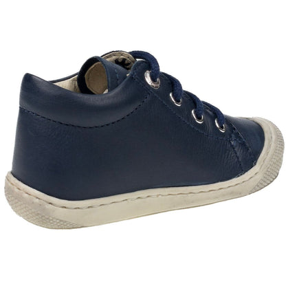 High-quality navy blue NATURINO COCOON half shoe with lace-up design