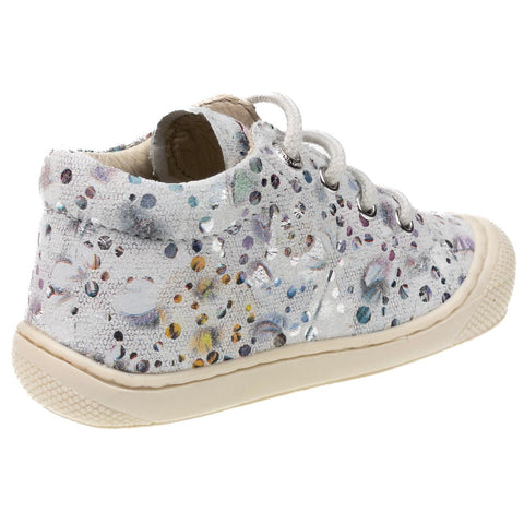 White and grey NATURINO Halbschuh COCOON featuring a unique Fantasy pattern