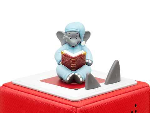 TONIES Figur - Benjamin Blümchen - Die Märchennacht im Zoo - A colorful figurine of Benjamin Blümchen, the friendly elephant, representing the magical fairytale night at the zoo