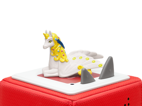 TONIES Figur - MIA & ME - Das goldene Einhorn product image depicting a colorful figurine of Mia and a golden unicorn from the popular children's show Mia and Me