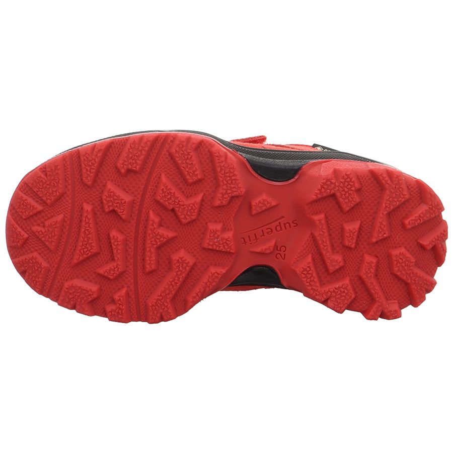 High-performance SUPERFIT GORE-TEX Halbschuh JUPITER 063-501 in striking red and black color scheme, ideal for outdoor activities and extreme weather conditions