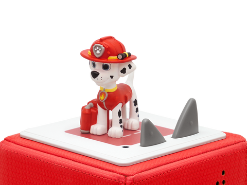 TONIES Figur - Paw Patrol - Schneller als die Feuerwehr - A colorful and detailed figurine of a Paw Patrol character, depicting their speedy rescue abilities