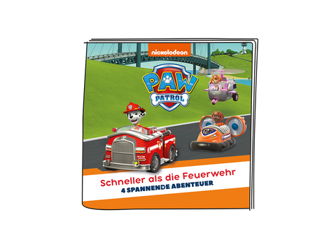 TONIES Figur - Paw Patrol - Schneller als die Feuerwehr alt=Paw Patrol figurine representing the fast-moving fire truck, a popular children's toy