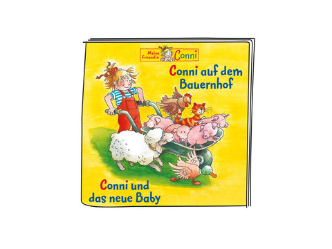 Das TONIES Figur zeigt Conni inmitten der Bauernhof-Abenteuer