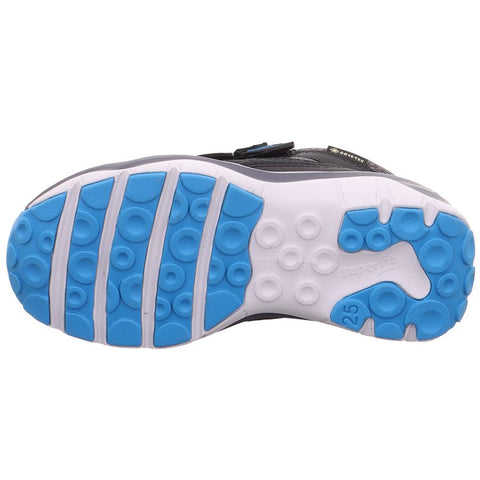 High-performance SUPERFIT GORE-TEX ankle shoe in black and ocean color, perfect for sports activities, with model number 0246-002