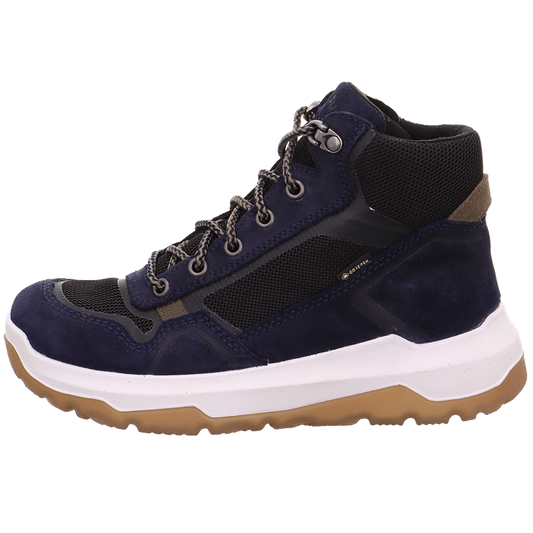 High-performance SUPERFIT GORE-TEX ankle shoe in blue and black color combination