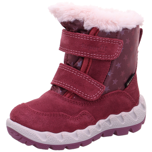 Women's SUPERFIT GORE-TEX Stiefel ICEBIRD 6011-550 altrosa - Sterne winter boots in pink with star pattern design